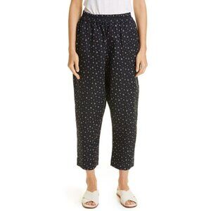 NWT APIECE APART Size XL Ani Easy Linen Blend Woven Pants Scattered Floral Black